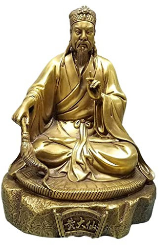 BDAAS Buddha-Figur Buddha-Statue aus reinem Kupfer, Bronze-Wong-Tai-Sin-Statue, Wong-Tai-Sin-Buddha-Statue, Bronze-Statue-Ornamente