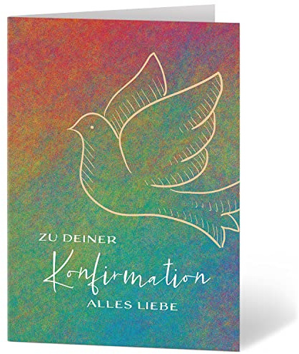 Einladungskarten Manufaktur Hamburg XXL Glückwunschkarte A4 zur Konfirmation - große Karte mit Umschlag Konfirmationskarte Grußkarte für Jungen und Mädchen Motiv 24