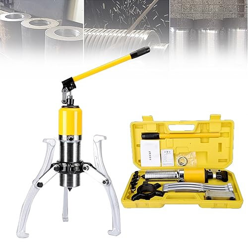 ALSUP Verstellbarer 3-Backen-Radlagerabzieher, hydraulischer Zahnradabzieher 3 in 1, Pumpe, Ölschlauch, Ziehmaschine, Radlager, Nabe, Demontagewerkzeug, für Werkstatt,10