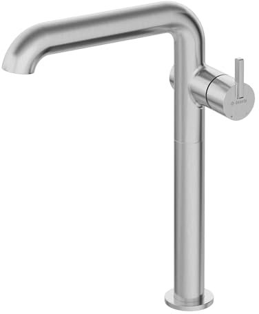 Lomadox Waschtischarmatur Waschbeckenarmatur für Aufsatzbecken, 30,5cm hoch, Edelstahl gebürstet