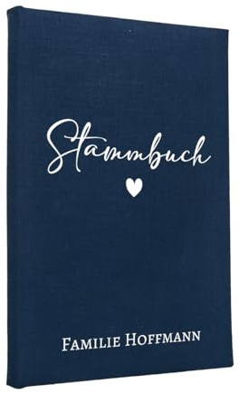 Hochzeitideal Stammbuch der Familie 'Tammy' Nr.302 inkl. Personalisierung (Dunkelblau, A4)