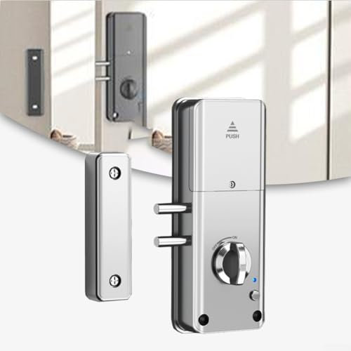 für Tuya Smart Türschloss-Set, Diebstahlsicherheit, schlüsselloses Riegel, Zugangskontrollsystem, für Tuya App-Karte, Schlüssel, Riegelschloss (Silber)