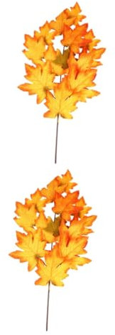 STOBAZA 2pezzi Decorazione Foglie Acero Artificiali Per Ringraziamento Rami Simulati Di Acero Per Addobbi Festivi Perfetti Per Centrotavola e Bouquet Autunnali