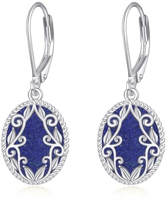 Lapislazuli Ohrringe Ohrhänger für Damen Ohrringe Hängend Silber 925 Lapislazuli Tropfen ohrringe Schmuck Geschenke für Damen Mädchen
