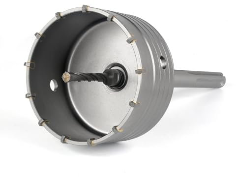 BINOTA Sega a Tazza per Calcestruzzoda 110 mm, con Punte da Carotaggio Circolare, Sega a Tazza, con Codolo SDS Max 220 mm, per Calcestruzzo, Cemento, Muri in Mattoni, Muratura