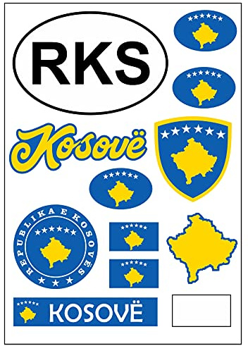 Daged Kosovo Aufkleber Karte Stickerbogen - PKW Auto Motorrad Biker Flagge Fahne Deko AK
