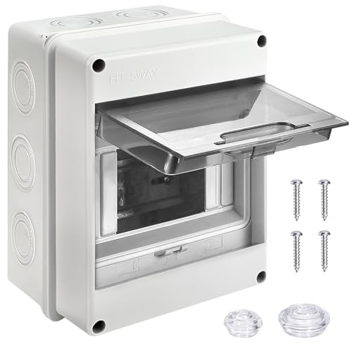 Qintora Coffret Électrique Etanche Exterieur IP65, Tableau Electrique 1 Rangée de 5 Modules, Boitier Etanche Electrique Exterieur ABS de Surface en Plastique, pour Jardins ou Bornes de Recharge