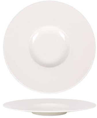 Service d'assiettes rondes de 6 pièces creuses, 30 cm NILA, plat à soupe, pâtes et salades en porcelaine blanche