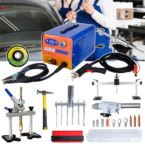 twostronking Bolzenschweißgerät 3000 W, Punktschweißmaschine, Mit Spannungseinstellknopf Und LED-Digitalanzeige, 11000 a Spitzenstrom, 12000 μf Kondensator, 35–200 V Einstellbar, Für Autos, Busse