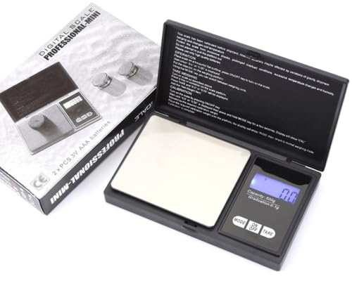 Báscula de Precisión, Balanzas de Portátiles, Báscula de Joyería, báscula electrónica multifunción, con Pantalla y Unidades, 200g / 0.01g, Plataforma de Acero Inoxidable, para Joyas, oro, café