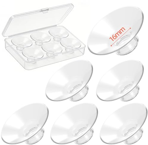 Breast Pump Flange Inserts 6PCS Wide Mouth 16mm, Liquid Silicone Flange Insert for 24mm Shields, Soft Comfort Pumping Inserts Compatible with Momcozy Spectra Medela Elvie Eufy, with Storage Case