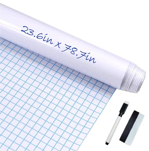 EVBEA Pizarra blanca adhesiva de pared, 60 x 200 cm, multifunción, pizarra borrable, gran pegatina de pared, rollo adhesivo Whitebord Marcador para la escuela o la oficina, hogar nevera