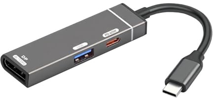 xiwai Convertidor USB-C a DisplayPort DP 4K@120Hz Adaptador multipuerto USB 3.0 OTG para Monitor con Puerto de alimentación PD Hembra de 60W