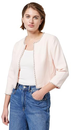KARL LAGERFELD Tweed Jacket with Chain Detail Blazer, Rosa, S para Mujer