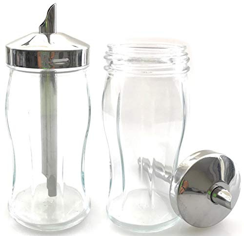 Kerafactum 2 Stück Zuckerstreuer Kleiner Streuer Zucker Dose mit Schrfaubglas und Streudeckel aus Edelstahl Zuckerspender für Streuzucker Spülmaschinenfest suggar Shaker American US Style