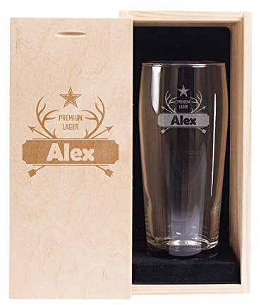 Amikado Verre à Bière avec prénom gravé - Nordik (Verre et Coffret gravé)