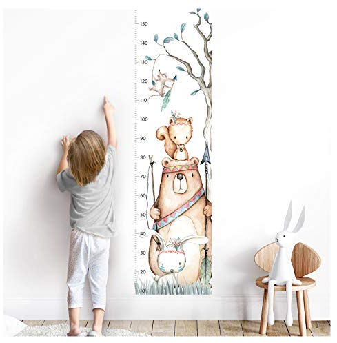 Little Deco Wandtattoo Messlatte 150cm Bär Hase Eichhörnchen DL457