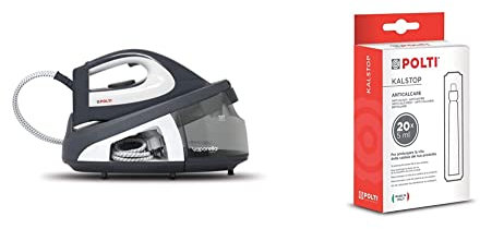 Polti Vaporella Simply VS10.12 Centro de Planchado generador de Vapor con deposito Extraible de 1,5 L, Bomba presión 6 + Kalstop Anticalcáreo para aparatos con caldera, no tóxico