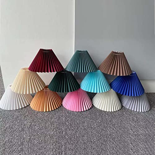 Lampenschirm gro?er Plissee-Schirm, Tischlampe, Stoff-Lampenschirm, blendfreier Schlafzimmer-Lampenschirm f¨¹r Zuhause, Wohnung, B¨¹ro, Hotel Lampenschirm, E27,