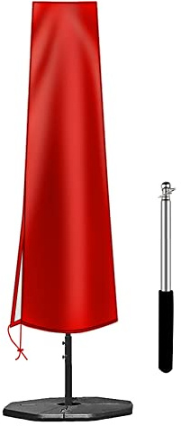 OKPOW Umbrella Cover 420D Oxford Fabric Patio Umbrella Covers Waterproof with Zip, for 9ft to 12ft Garden Outdoor Umbrella(Red)