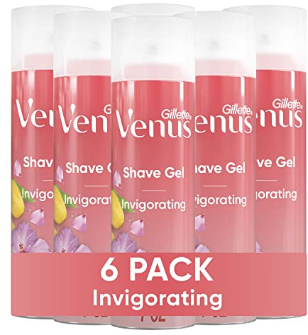 Gillette Venus Invigorating Mango & Hibiscus Scented Shave Gel, Women’s Shaving Cream, 7 oz Pack of 6 (42 oz total)