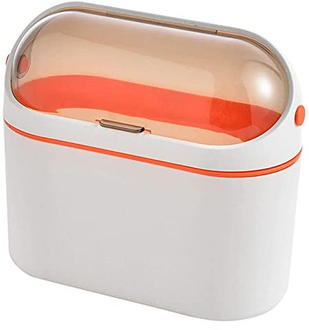 Poubelle Poubelle à Papier Corbeille à Papier de Bureau avec Couvercle Corbeille à Papier pour la Maison, la Cuisine, la Salle de Bain, Le Bureau, la Cuisine (Orange)