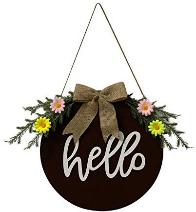 Kunstblumendeko Frühlingsdeko für Zuhause Türen Front-Willkommen-Tür Anhänger Dekor-Dekor-Kranz Haustür Hausdekor Osterkranz mit Hase Künstliche Ostern Kranz Tür (B, One Size)