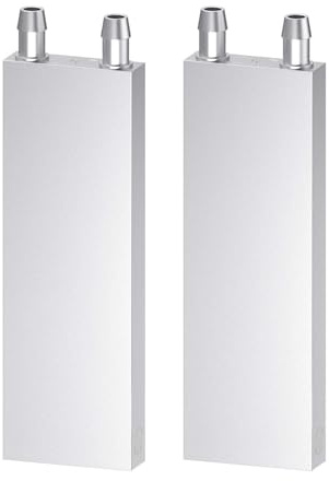 CLDIY Aluminium Wasserkühlblock, Flüssigkeitswasserkühler Kühlkörpersystem für PC Computer CPU Graphics Kühler Kühlkörper Endothermic Head Silber (40mm x 160mm x 12mm) 2 STÜCK