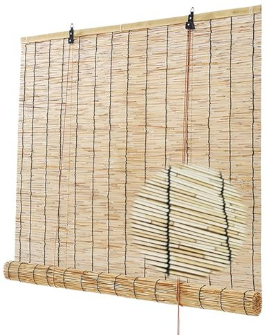 Outdoor Terrasse Wetterfest Bambusrollo Lichtfilterung Natur Bambus Rollos für Balkon Carbonization Rollo Bambus für Garten-Sonnenschutz 60 70 80 90 100 110 120 130 140 150 160 170cm Breit Anpassbar(F