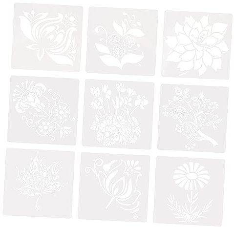 SEWACC 9blätter Blumenmalvorlagen Zeichenvorlagen Für Erwachsene Diy-malvorlagen Kunst Handwerk Design Malvorlage Blume Zeichnung Vorlage