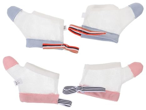 BESTonZON 2paare Verstellbare Anti-saug Handschuhe Atmungsaktive Fingerschutz Aus Nylon Mit Verstellbarem Handgelenk Für Kleinkinder Und Junge Mädchen Waschbar Und Hautfreundlich Zur Daumenl