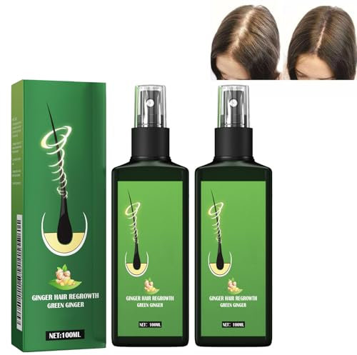 2PCS Serum Pousse Cheveux, Sérum Pour La Pousse Des Cheveux, Hair Thickening Spray,Spray Nourrissant Au Gingembre,Pour Le Traitement De La Chute Des Cheveux
