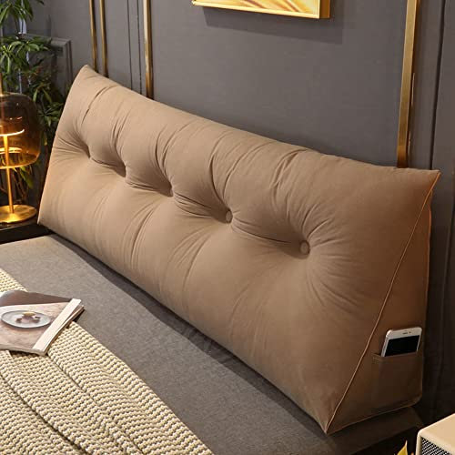 Lesekissen für Bett, dreieckig, mit Stützkissen, braun, 120 x 50 x 20 cm