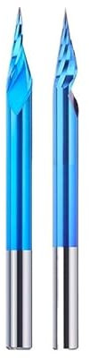 Fresa de 3/5 Uds. Broca de grabado 3D 3/5 Uds. Broca rebajadora de CNC fresa de extremo de carburo de vástago de 1/8 pulgadas for herramienta de fresado de madera(5pcs Set)