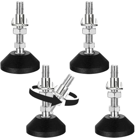 Aoyfuwell 4 STK Stellfüße M10,Nivellierfüße M10 x 50 mm | Verstellbare Möbelfüße,regulierschraube mit einschlagmutter, für Möbel Tisch Stuhlbeine Stellfuß Tischbeine