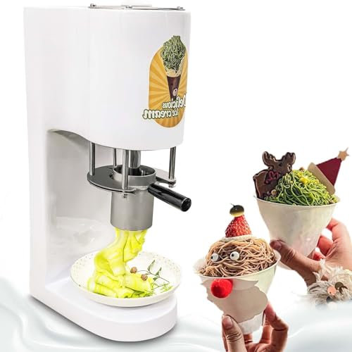 vnmudzeo SorbetièRe Professionnelle pour Spaghettis, avec 4 Moules à Nouilles De Formes DifféRentes, 80 W, pour Comptoir, pour Restaurants, Snacks Et Bars