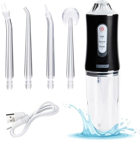 Idropulsore Dentale Portatile con 4 Punte – Irrigatore Orale Impermeabile IPX7