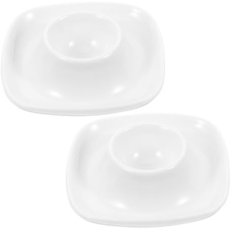 LIFKOME 2piezas Bandeja De Huevos Huevera De para Desayuno Soporte para Huevos Hogar De Porcelana