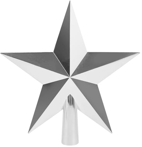 SULOLI Weihnachtsbaum-Stern, silberfarben, Weihnachtsbaumspitze für Weihnachtsbaum-Sternspitze