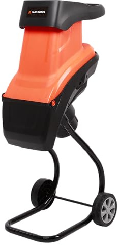 Yard Force ER U40 Elektro-Messerhäcksler 2 400 W | bis 45 mm Aststärke | 50 L Fangsack | Selbsteinzug & Rücklauffunktion | 9 kg Leichtbau mit Transporträdern