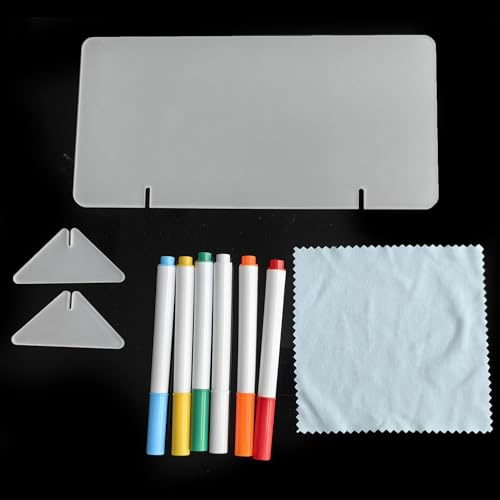 Syiyunran Acrilico Lavagnetta Lista Di Controllo Lavagna - 1 Pezzo, Colore Trasparente, Planner la Casa con Pennarello Cancellabile A 6 Colori, per Appunti, Disegno Orario Memo