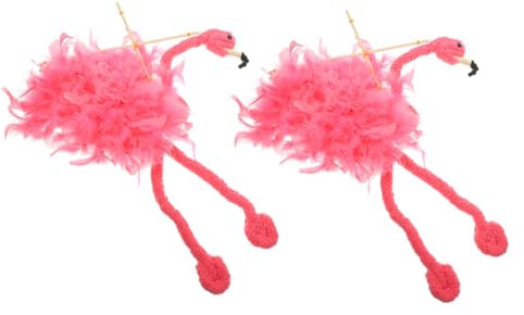 UPKOCH Marionetten 2 Stück Flamingo Plüsch Marionetten Aus Bambus Und Federn Für Puppentheater Familien Spiele Und Dekoration