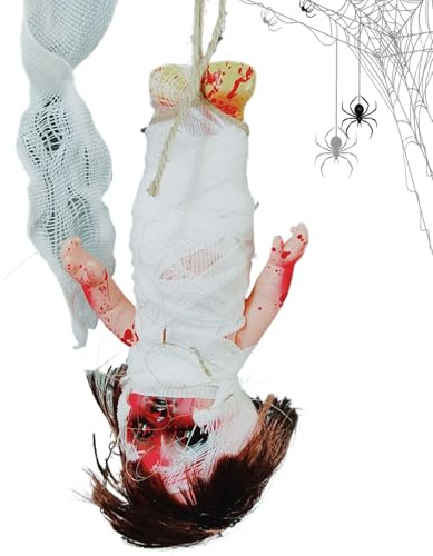 Gruselige Babypuppe - Blutige Babypuppen Halloween Baumdekoration | Halloween Deko Wohnaccessoires für Schlafzimmer Wohnzimmer Garten Terrasse Vorgarten