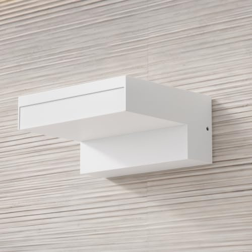 Klighten 24W Außenwandleuchte LED Innen Außen Wandleuchte,Warmweiß 2700K Wandlampe,Außenlampe für Garten,Terrasse und Eingang,IP65 Aussenleuchte,PC + Aluminium,Weiß