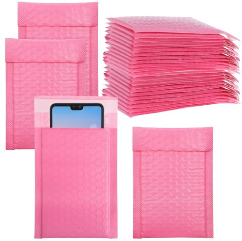 PRETYZOOM 30 Stück Gepolsterte Versandtaschen Selbstklebend Kleine Luftpolstertaschen Rosa Versandumschläge Kratzfest Leicht Für Schmuck Bastelbedarf