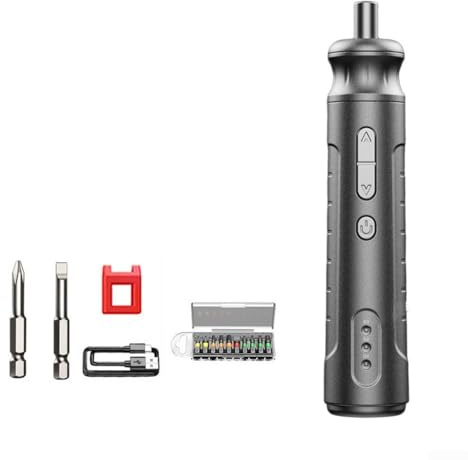 Honseadek Compact Cordless Electric Screwdriver Set, USB Rechargeable, Lightweight For Home Repair, Multi-Speed Control, Magnetic Bit Holder, Interchangeable(B)