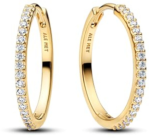 Pandora Timeless Funkelnde Creolen mit 14K vergoldeter Metalllegierung und Zirkonia, 264652C01