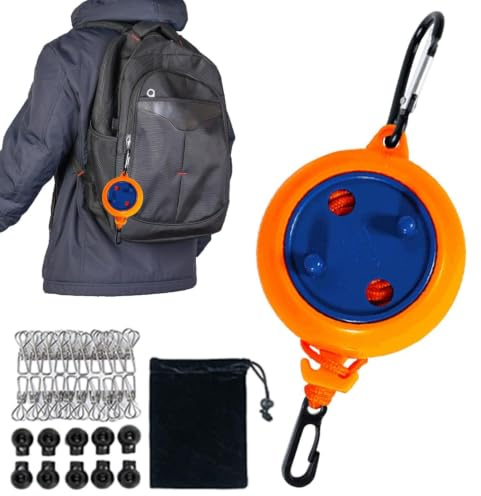 Cuerda de lavandería retráctil | Cuerda de lavandería de viaje de 10 m con bolsa de almacenamiento | secado de ropa de lavandería interior al aire libre para autocaravanas de patio trasero de hotel, a