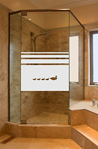 rs-interhandel® Sichtschutz Aufkleber Folie Glasdekorfolie Bad Dusche Duschwand Badezimmer Höhe ca. 50 cm Glasdekor GD654