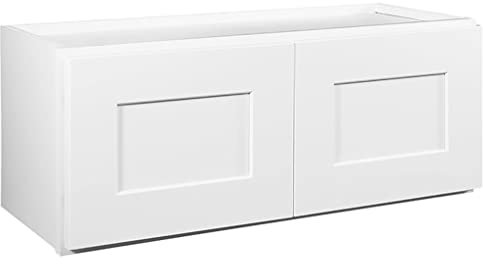 Design House Brookings Shaker Wall Kitchen Cabinet, White, Wood, Assembled, 30 x 12